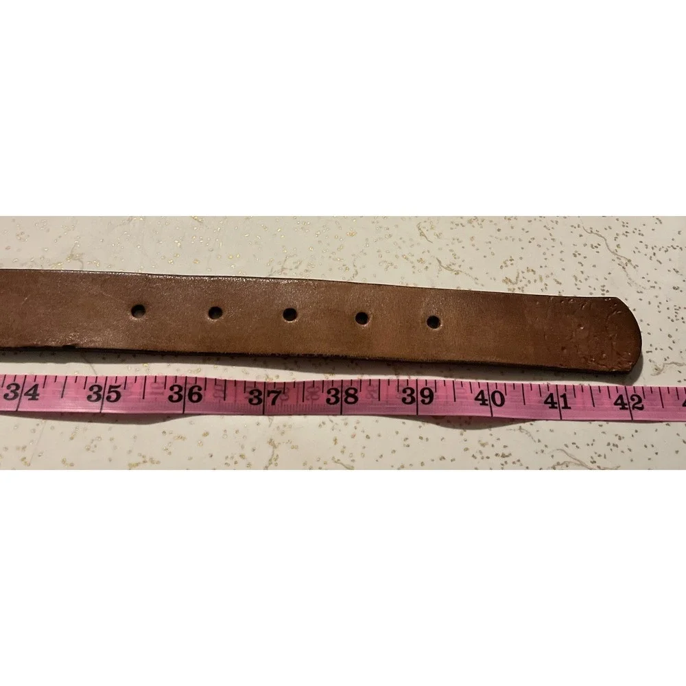 Dockers Mens XL Genuine Leather‎ Belt Brown Whipstitch Grommet